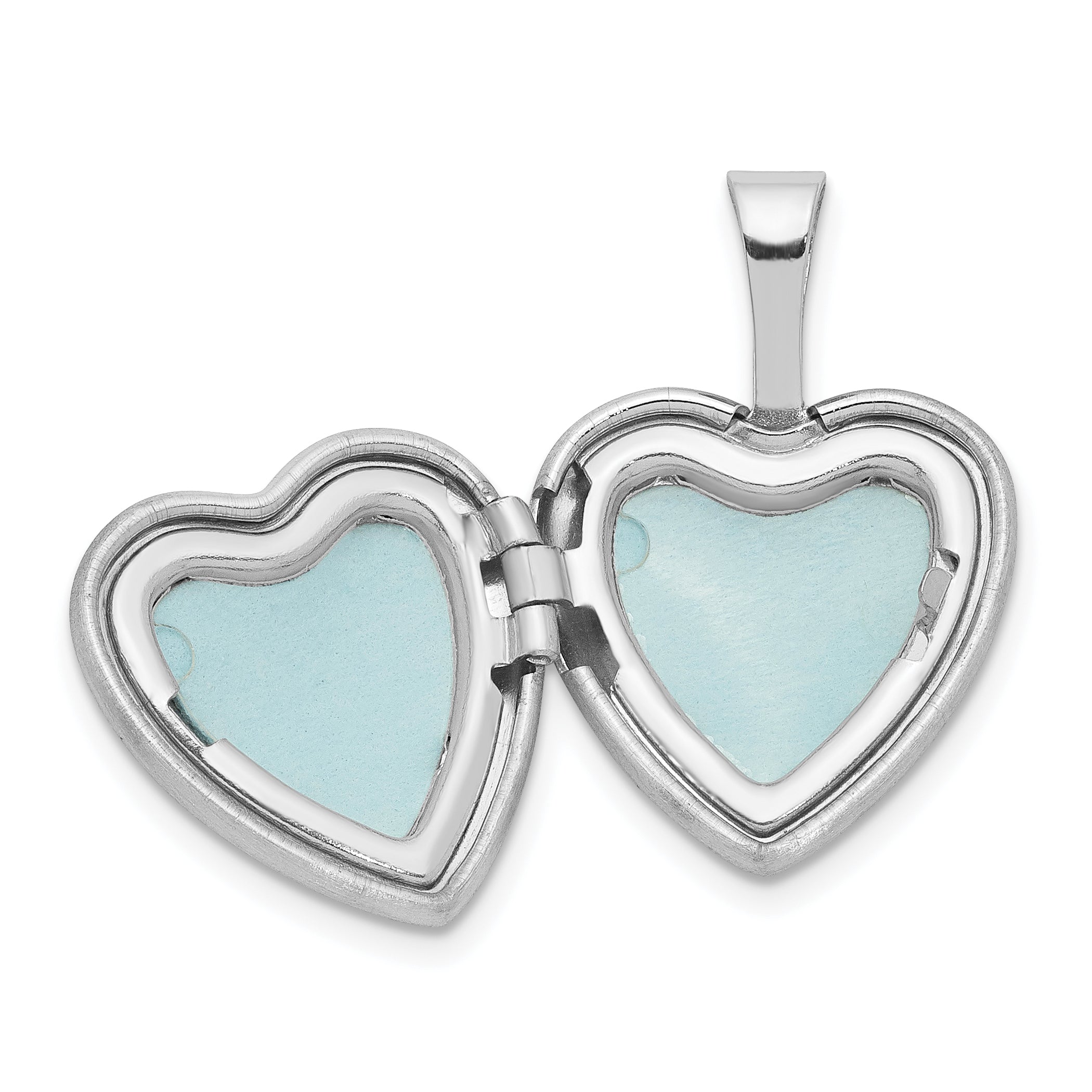 Sterling Silver Rhodium & Gold-plated & Diamond Angel 12mm Heart Locket