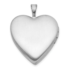 Sterling Silver Gold-plated Diamond Cross 20mm Heart Locket