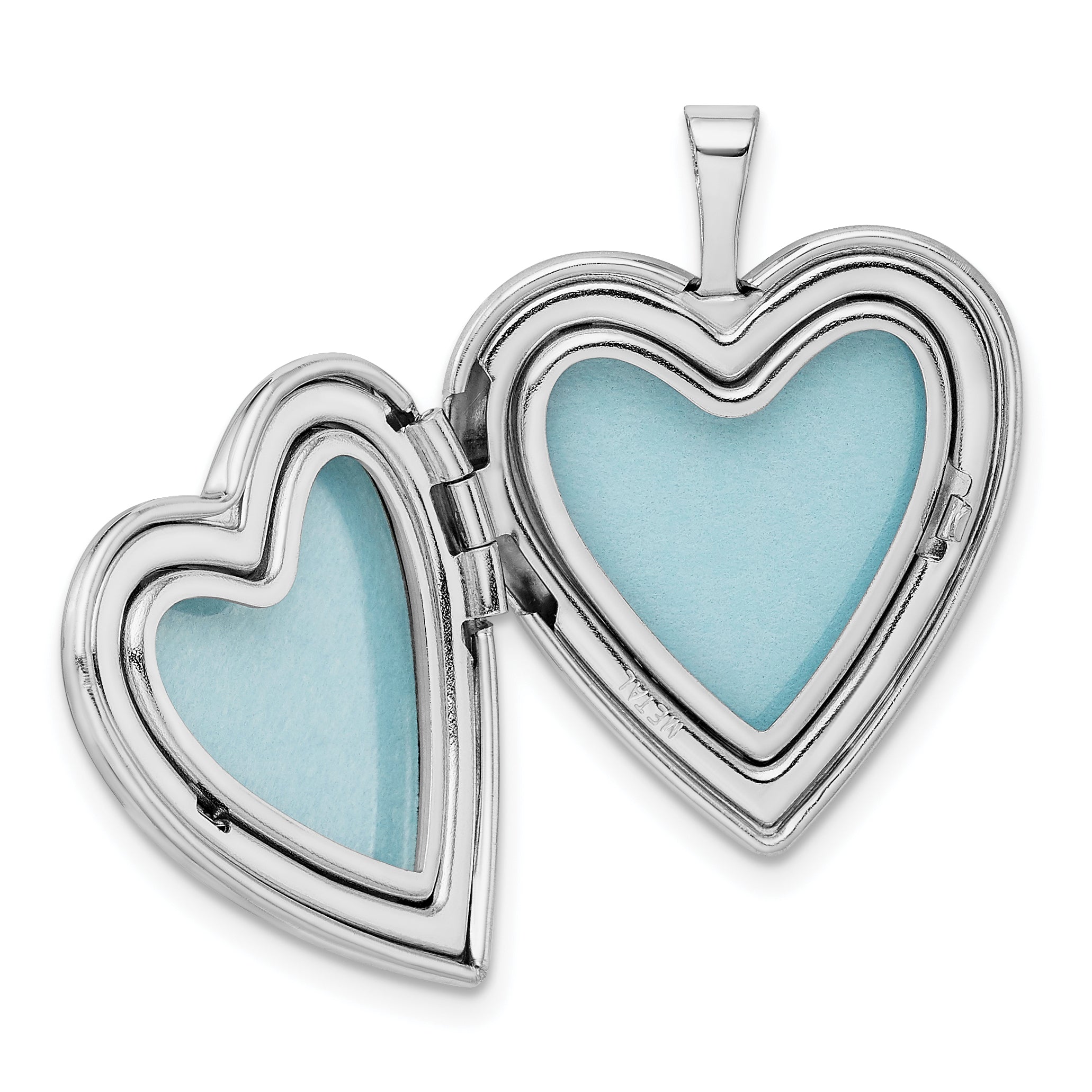 Sterling Silver Rhodium-plated Gold-plated Linked Hearts 20mm Heart Locket