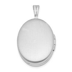 Sterling Silver Rhodium-plated 20mm Polished Oval Locket