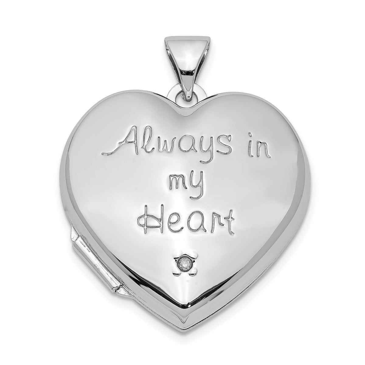 Sterling Silver Rhod-plated & Gold-tone Always In My Heart Dia Heart Locket