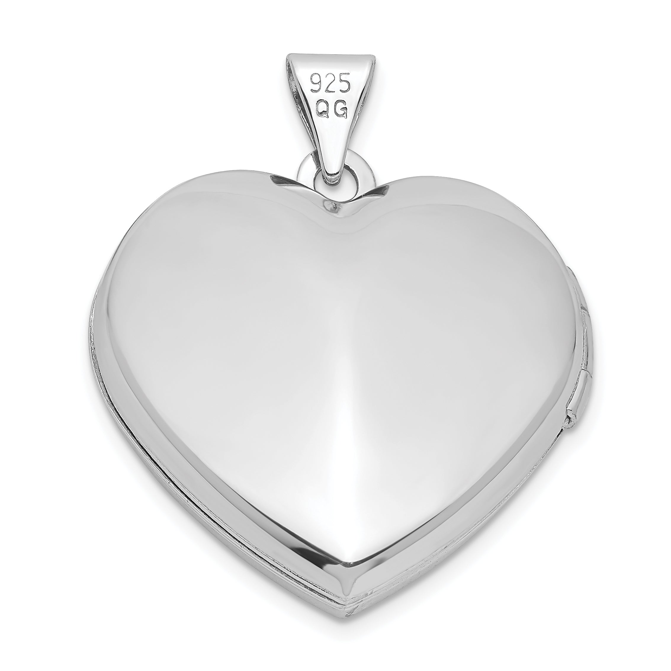 Sterling Silver Rhodium & Gold-plated With  Key Charm Inside 21mm Heart Locket