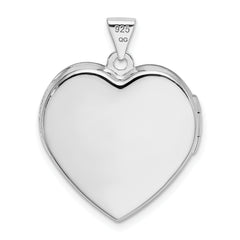 Sterling Silver Rhodium & Gold-plated 21mm I Love You Heart Locket