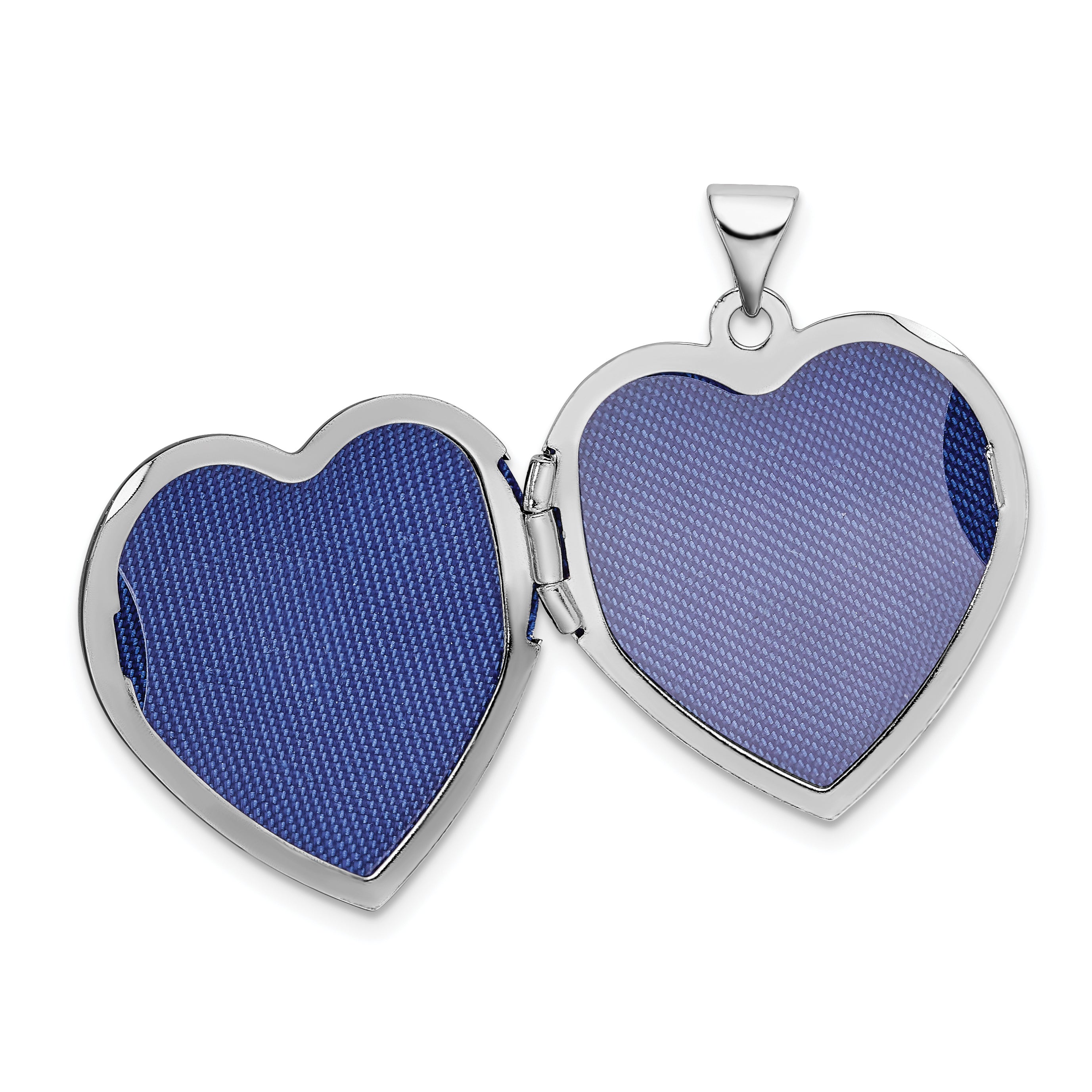 Sterling Silver Rhodium & Gold-plated 21mm I Love You Heart Locket