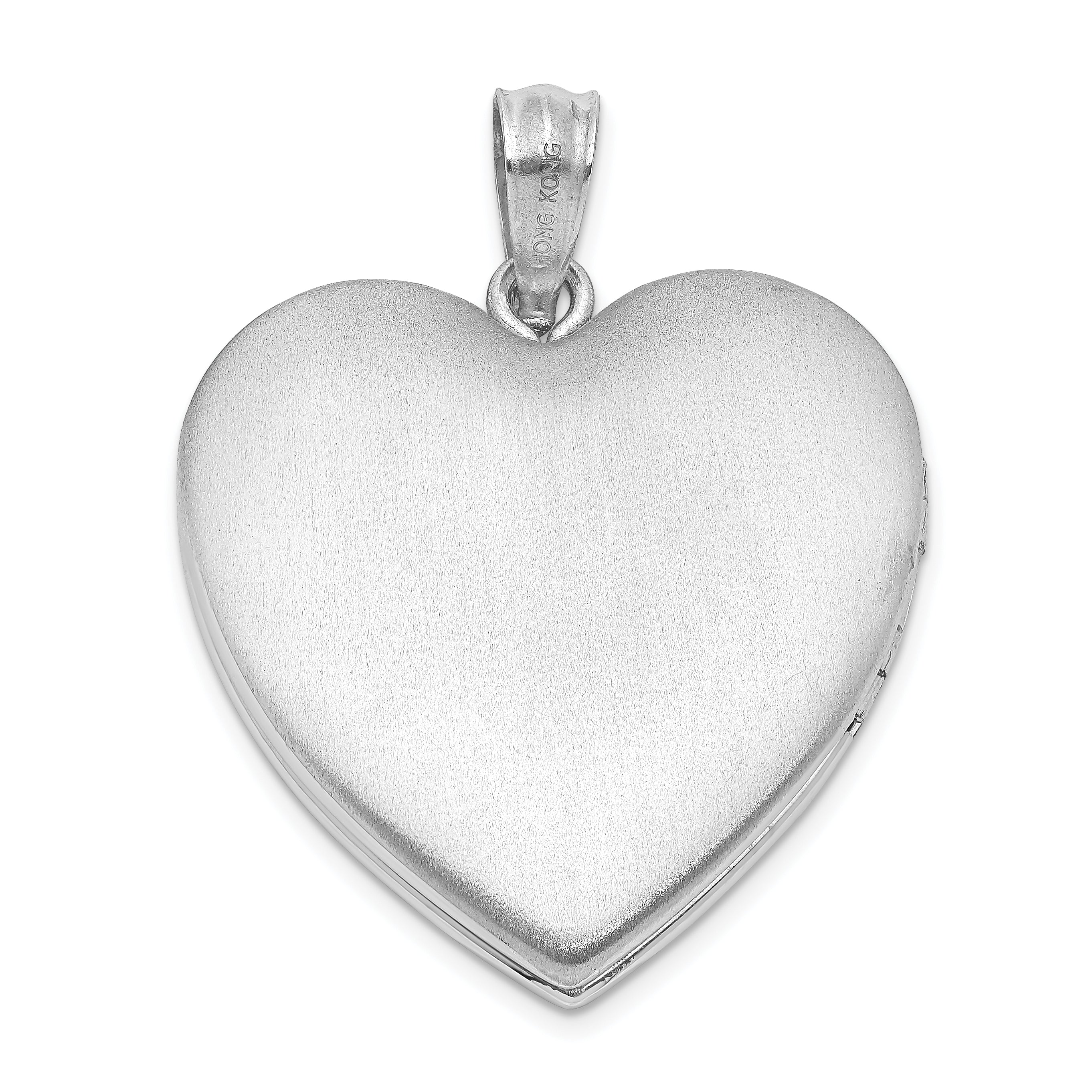 Sterling Silver Rhodium-plated Handprints Heart Locket