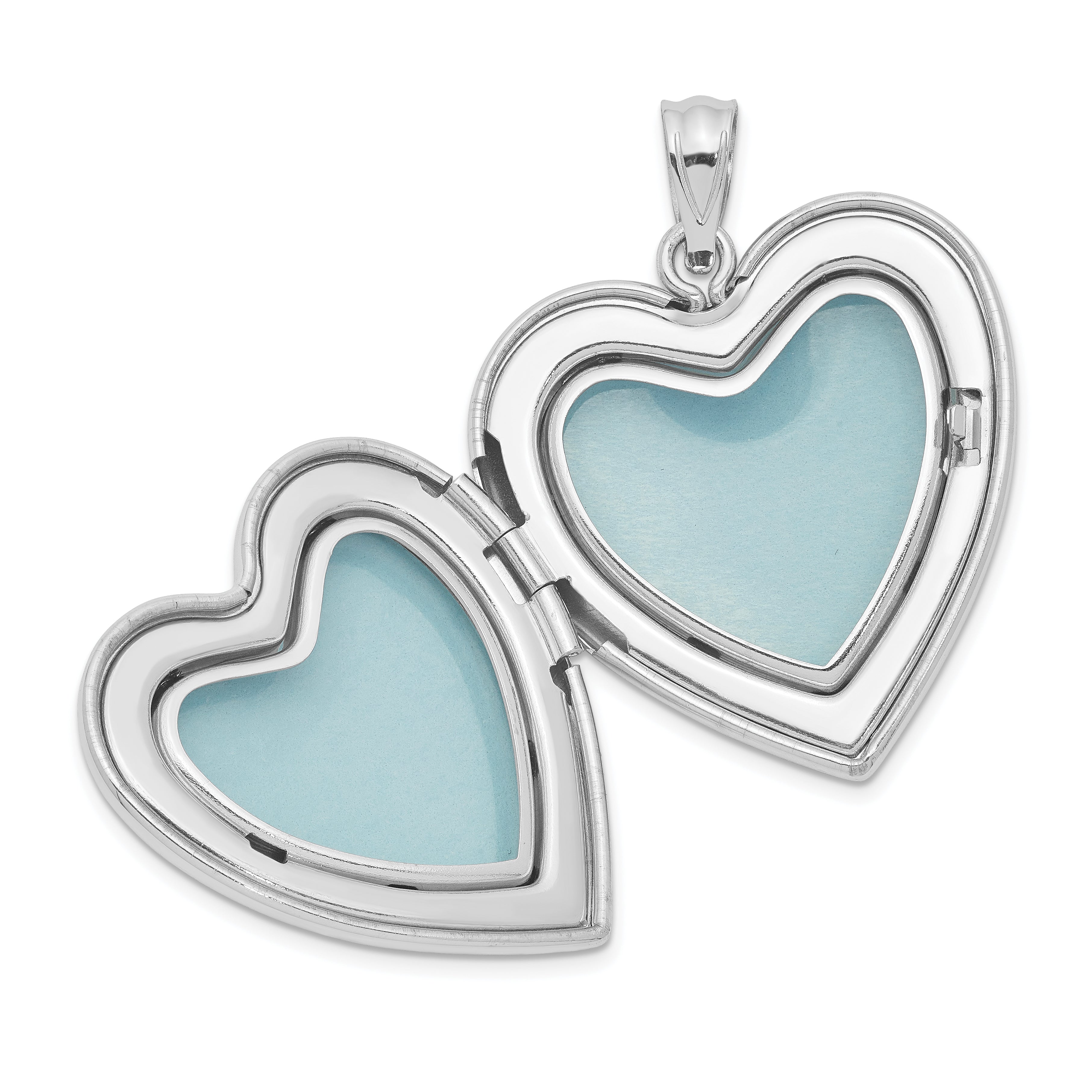 Sterling Silver Rhodium-plated Handprints Heart Locket