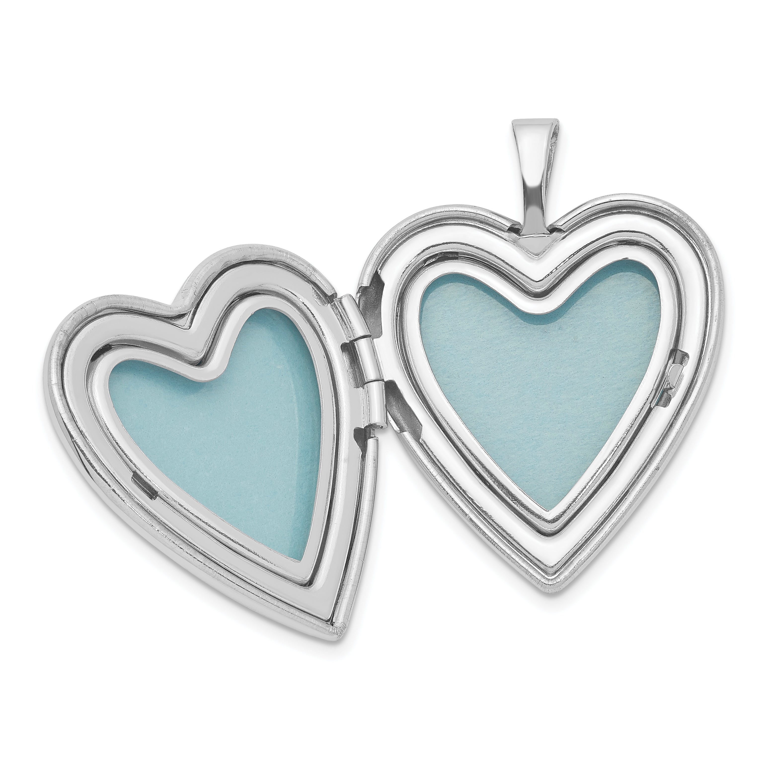 Sterling Silver Rhodium-plated Braided Edge Heart Locket