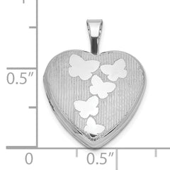 Sterling Silver Butterflies Heart Locket