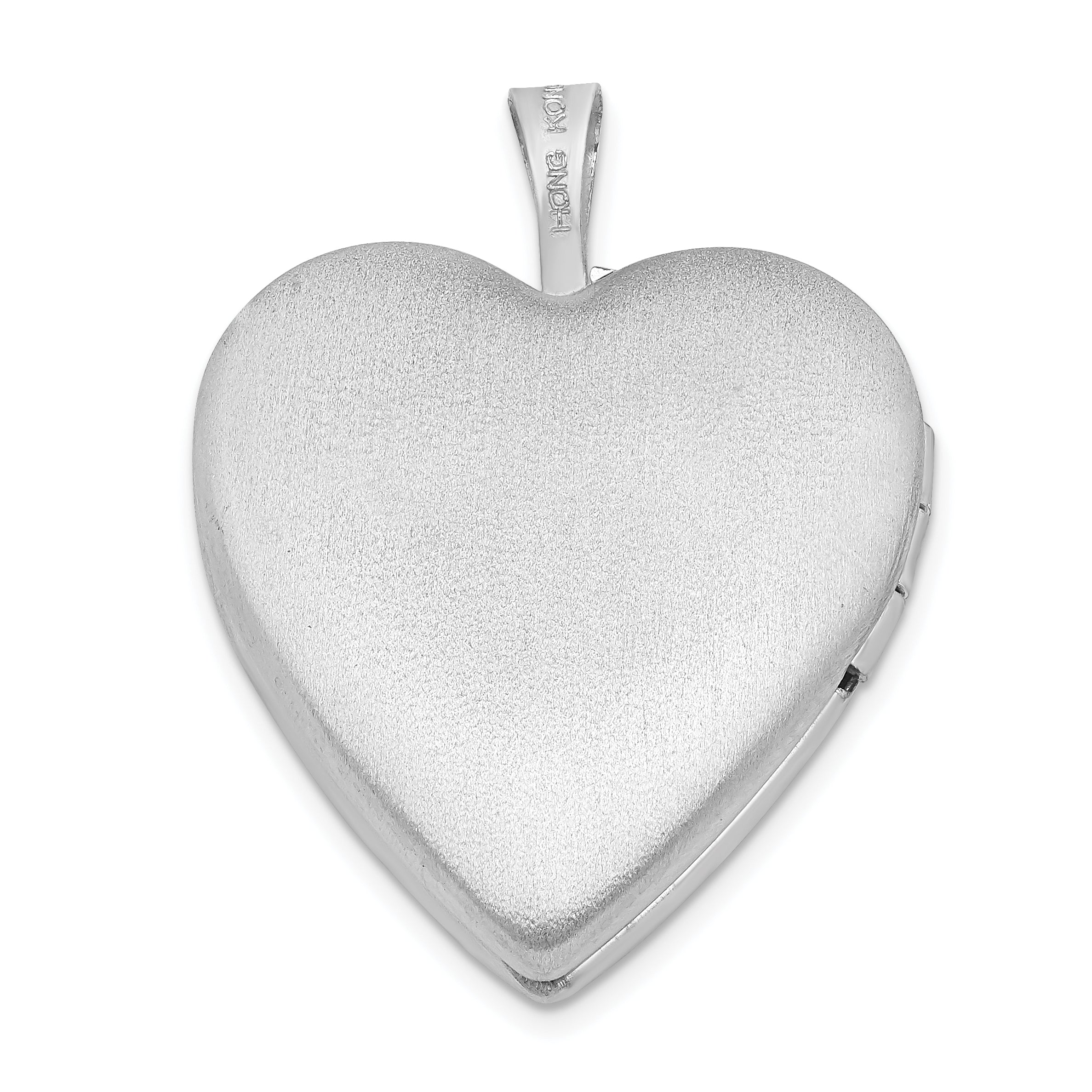 Sterling Silver Rhodium-plated Enameled Flowers Butterfly Heart Locket