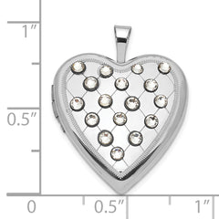 Sterling Silver Crystal Heart Locket