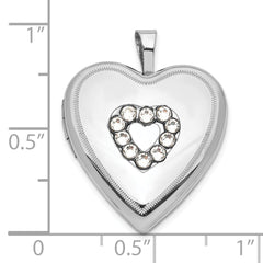 Sterling Silver Crystal Heart Locket