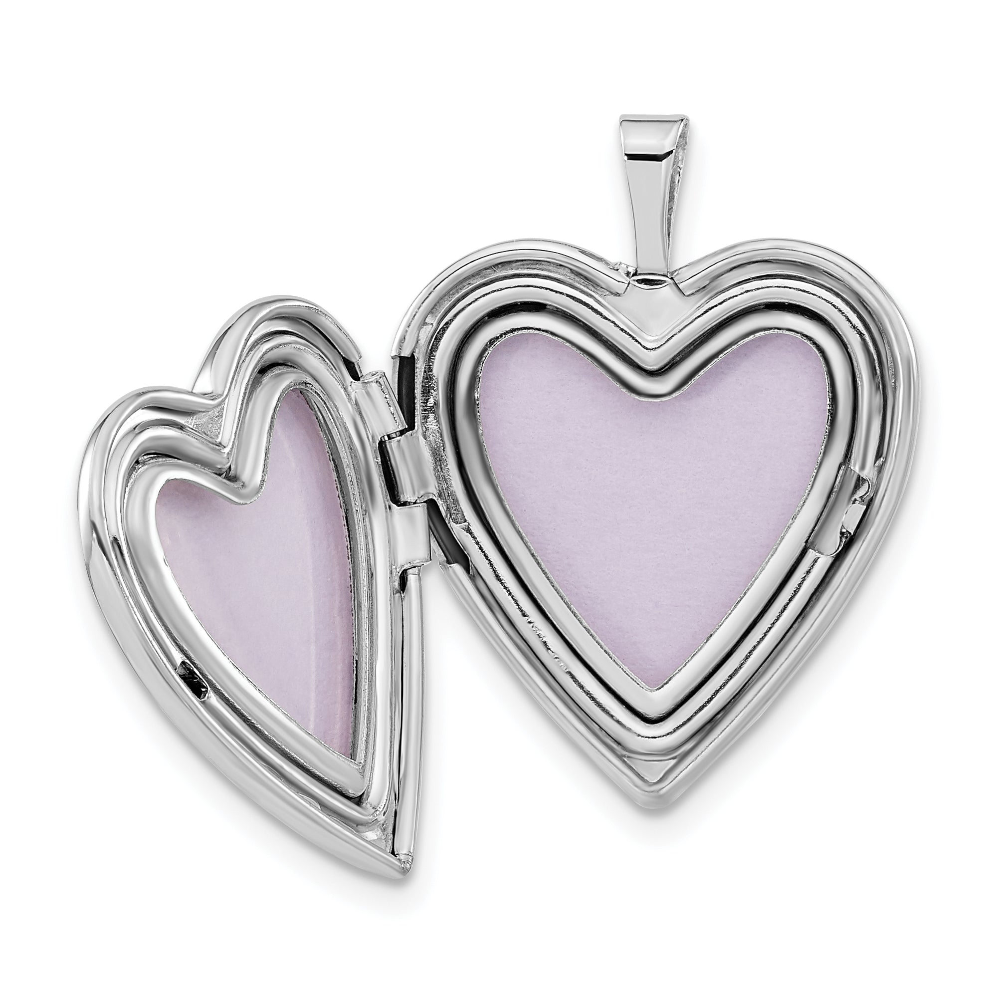 Sterling Silver Crystal Double Hearts Heart Locket