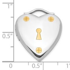 Sterling Silver Gold Plated 20mm Heart Locket