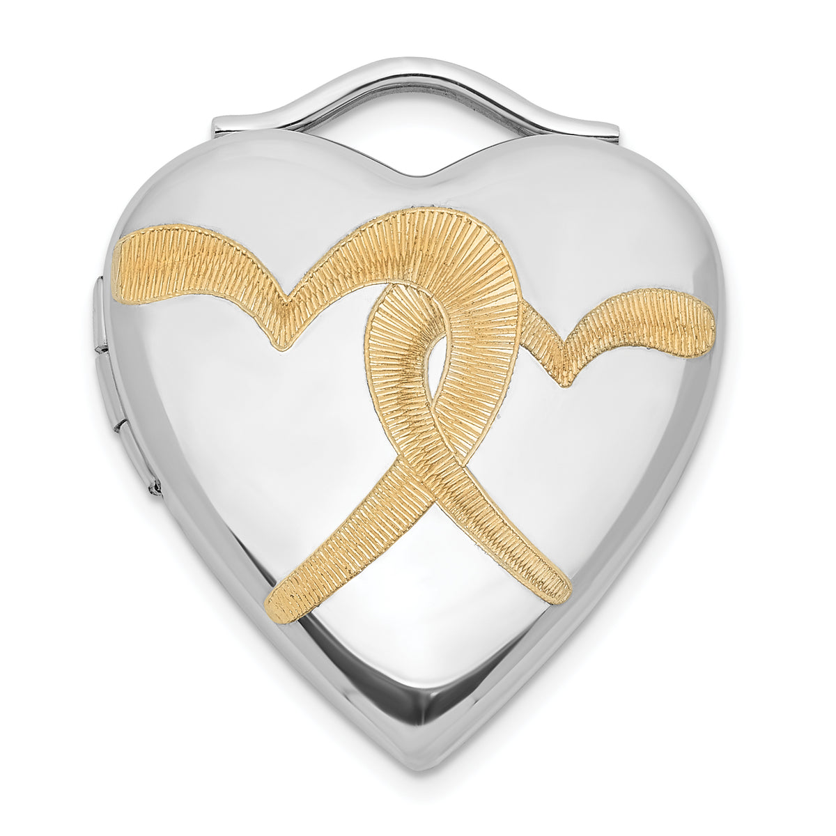 Sterling Silver & Gold-Plated 20mm Double Heart Locket