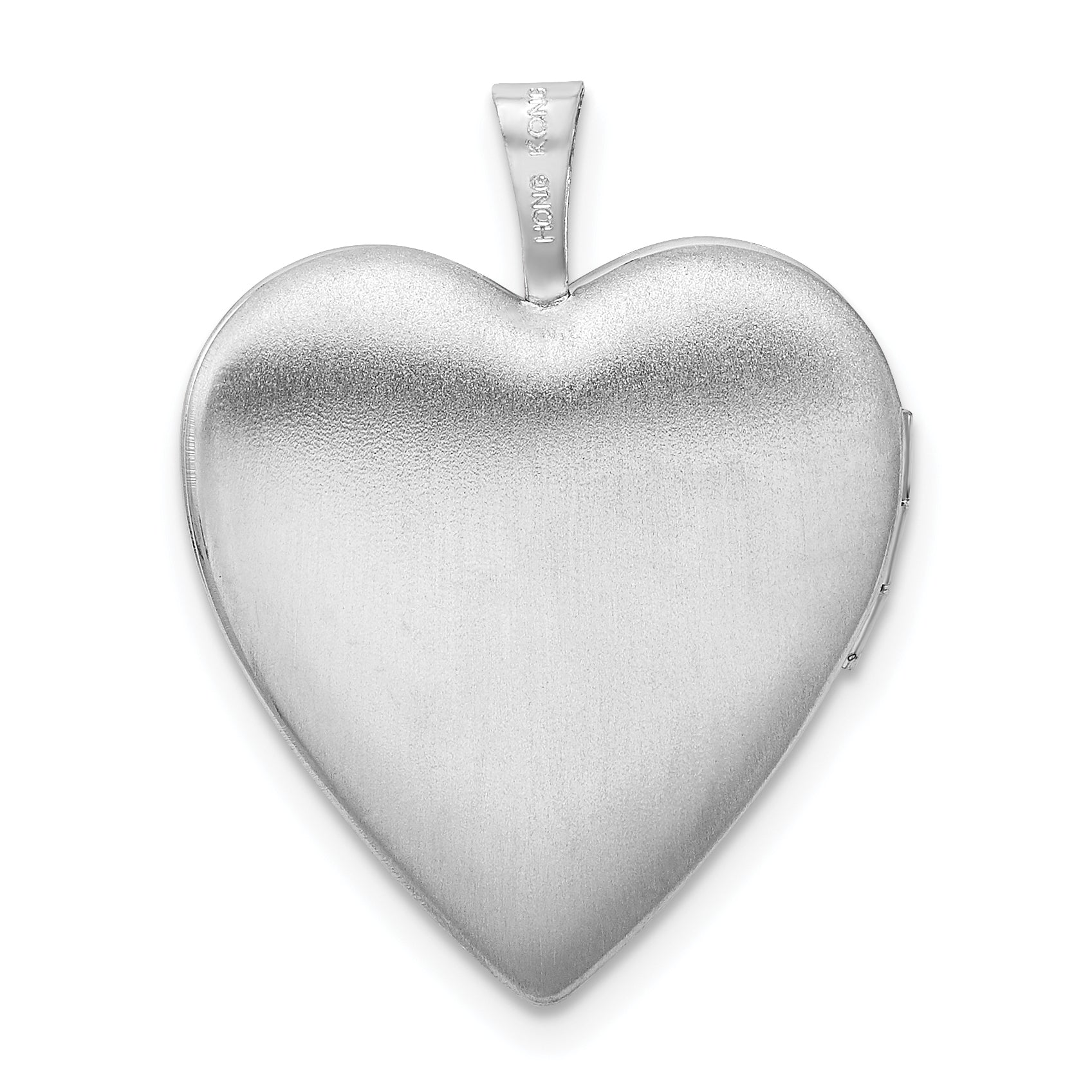 Sterling Silver Rhodium-plated Satin & Polished Paw Prints Heart Locket