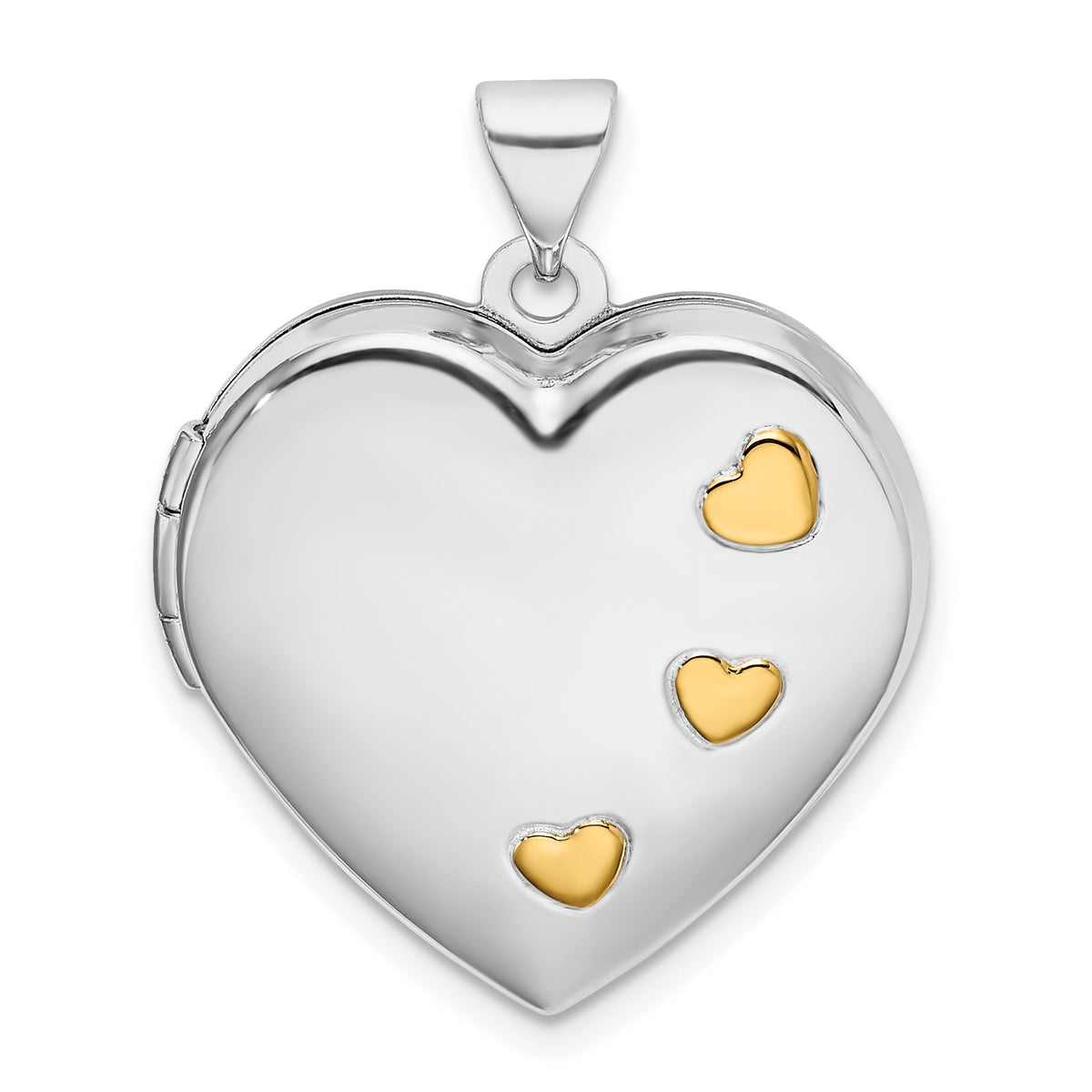 Sterling Silver Rhodium-plated w/Gold-plating Heart Locket