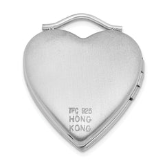 Sterling Silver 20mm D/C Textured & Polished Heart Locket