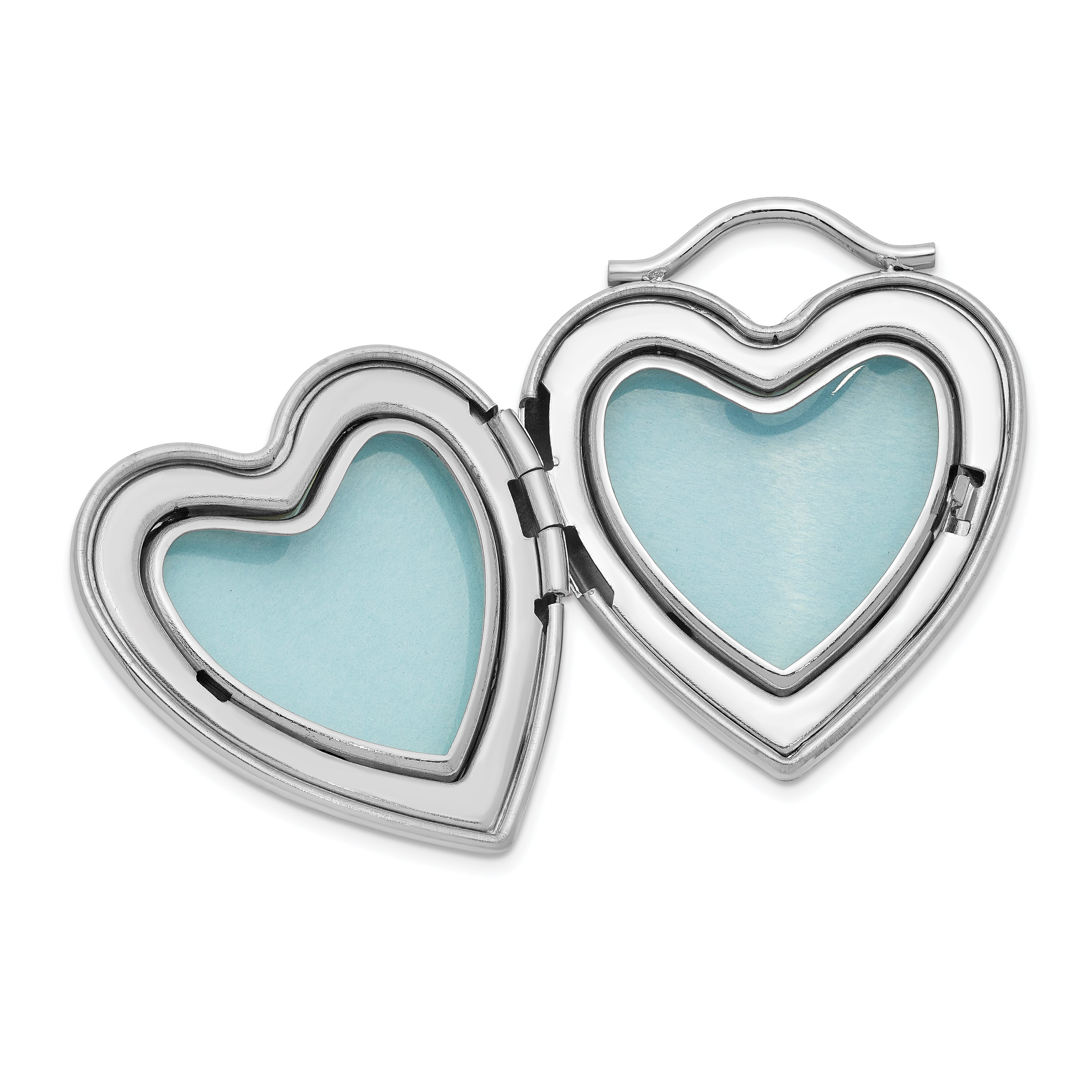 Sterling Silver Rhodium-plated 24mm Swarovski Crystal Heart Locket