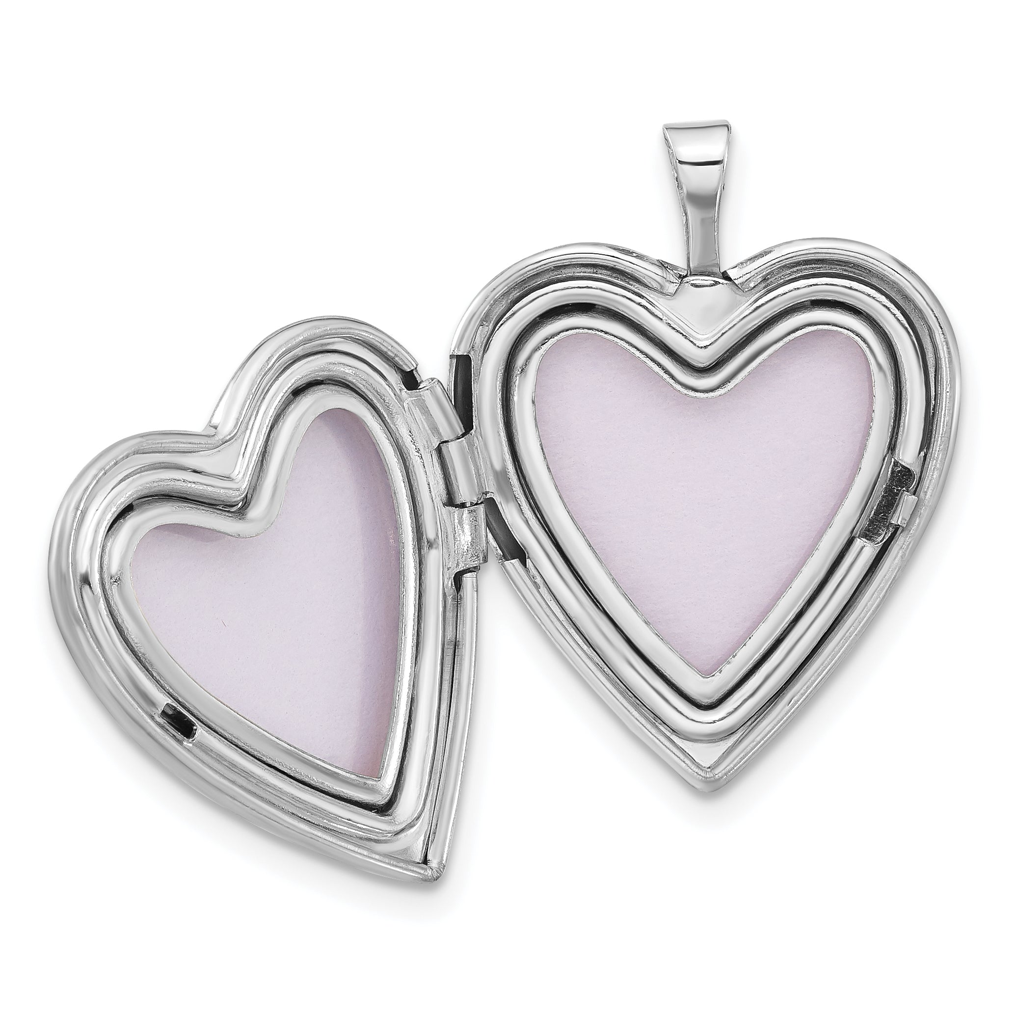 Sterling Silver 20mm Enameled D/C Mis Quince Heart Locket