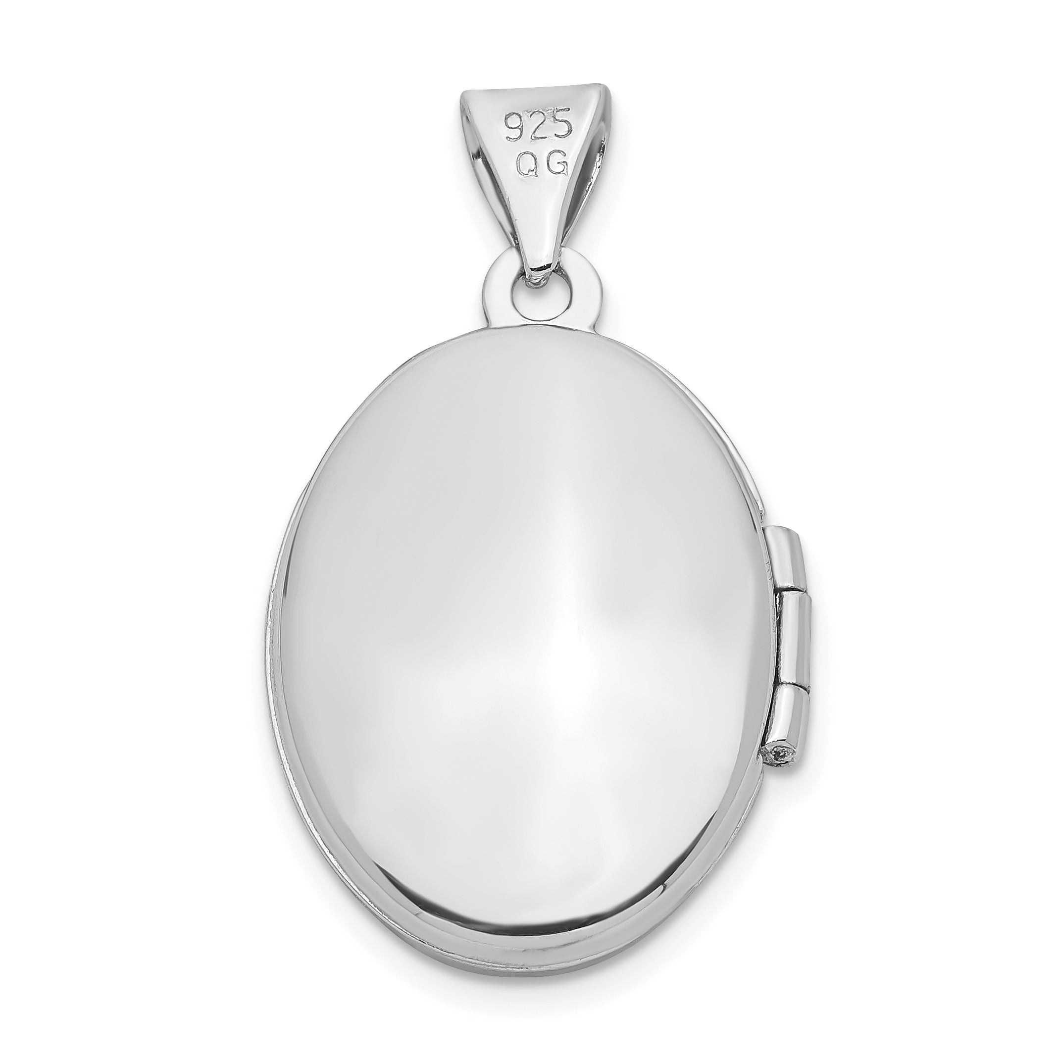 Sterling Silver Rhodium-plated 17x14mm Butterfly Locket