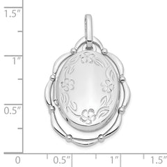 Sterling Silver Rhodium-plated 21x16mm Oval Locket