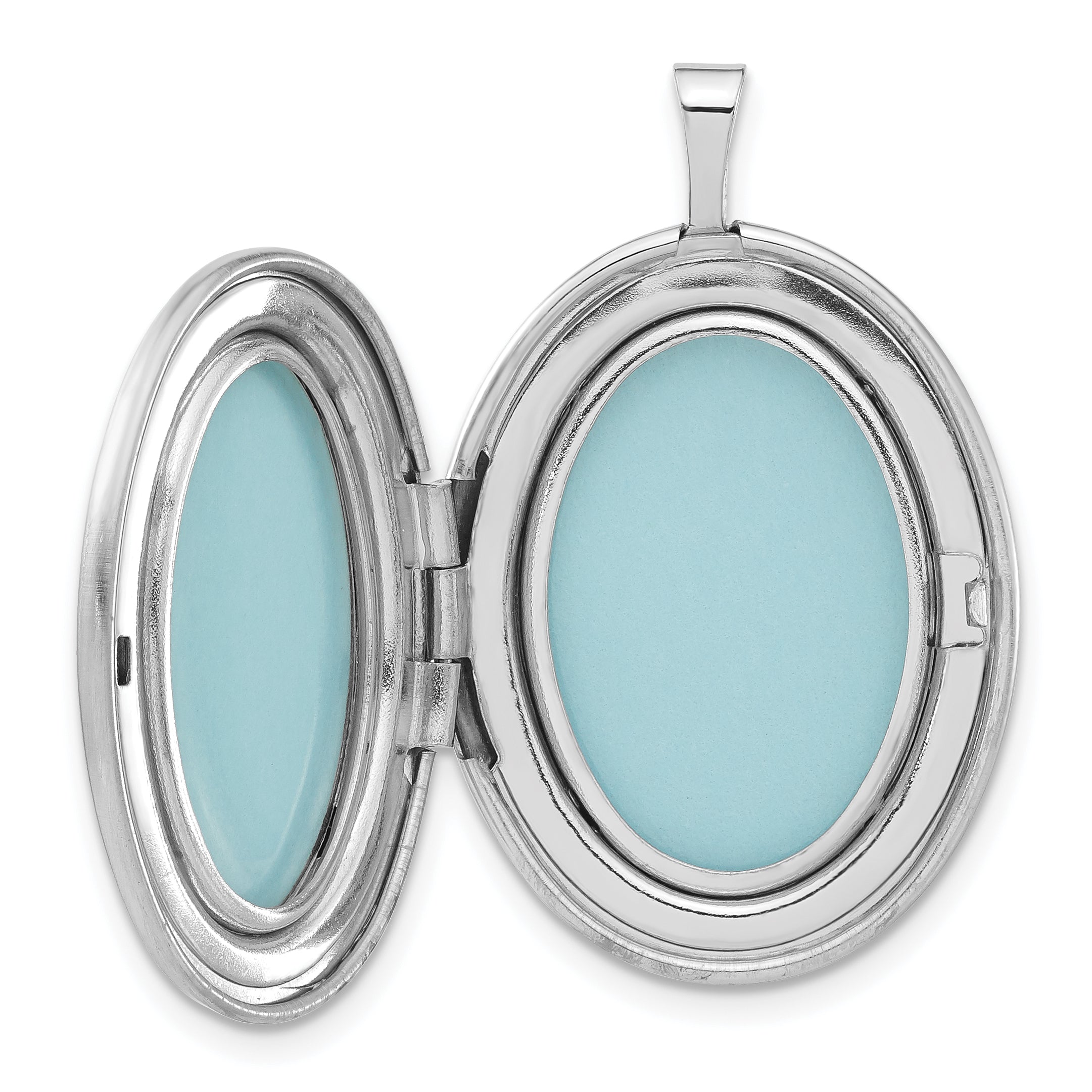 Sterling Silver 20mm Oval D/C Satin Chai Symbol Locket