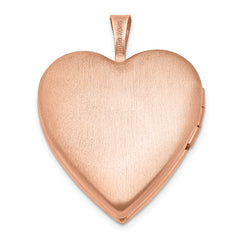 Sterling Silver Rose Gold-plated 20mm Swirl Design Heart Locket