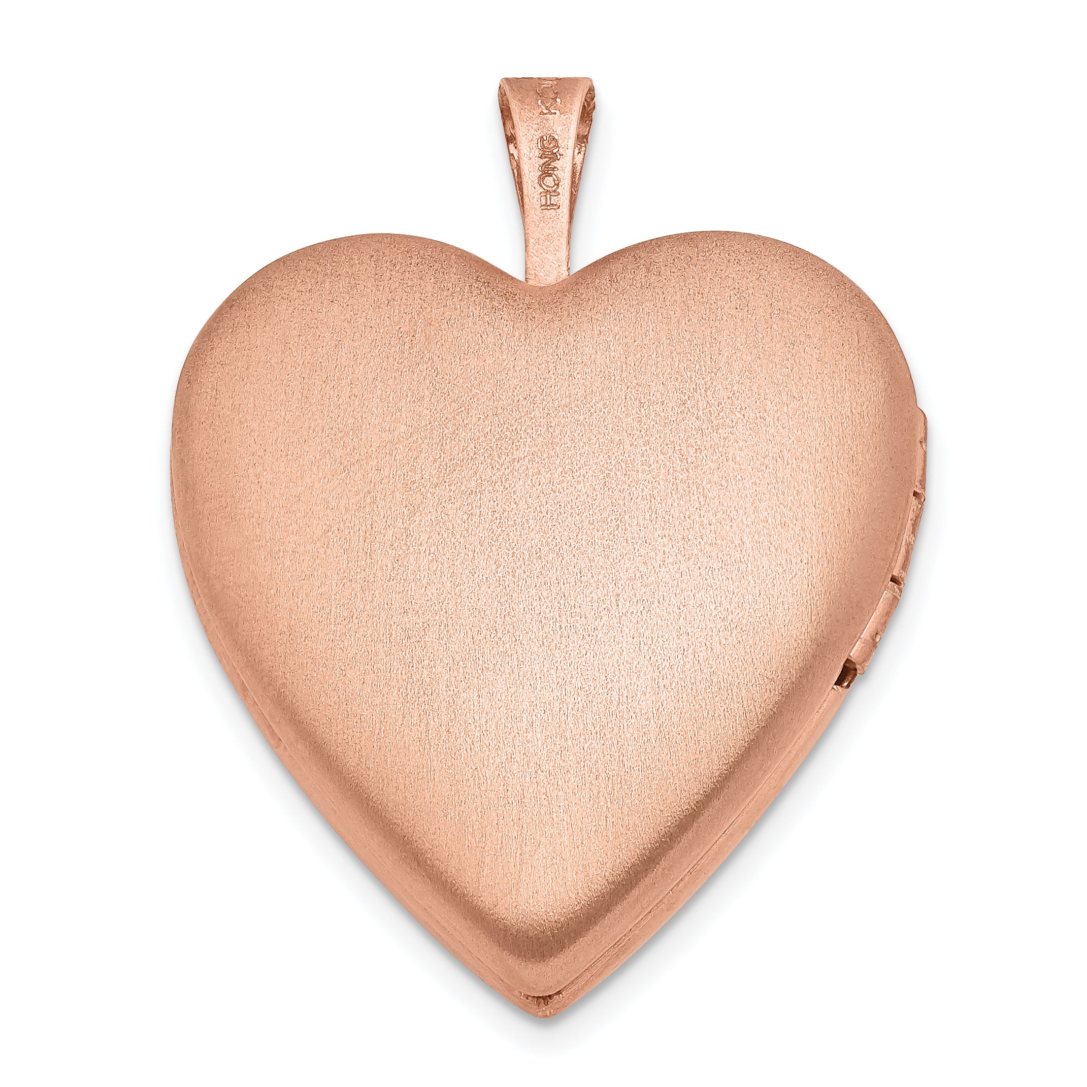 Sterling Silver Rose Gold-plated 20mm Diamond Heart Locket