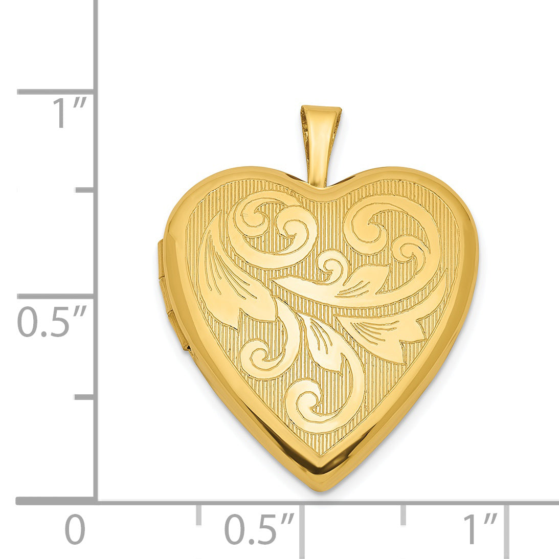 Sterling Silver 20mm Gold Plated Textured/Polish Swirl Heart Locket