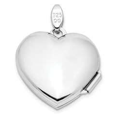 Sterling Silver Rhodium-plated Faith Hope Love Heart Locket