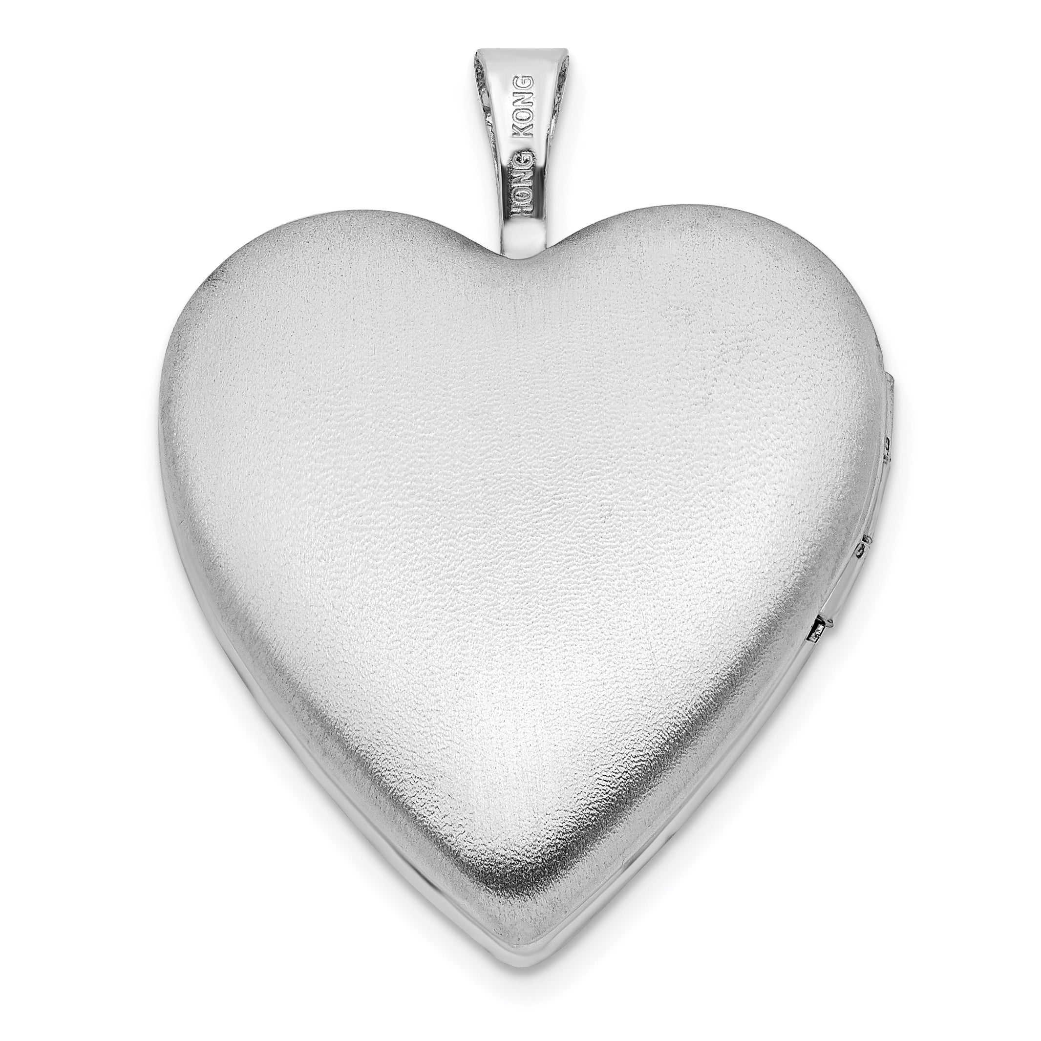 Sterling Silver 20mm Pink Resin Rose Cameo Heart Locket