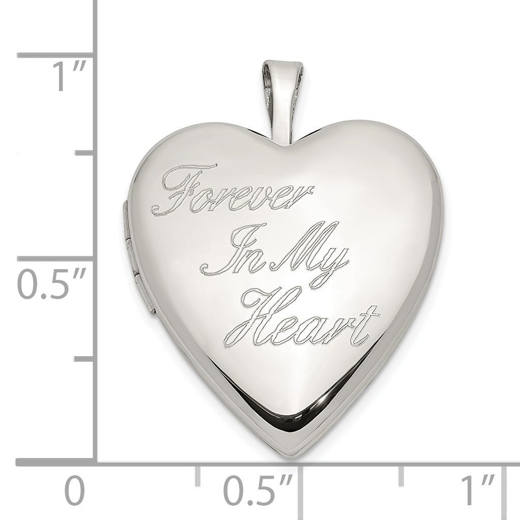 Sterling Silver 20mm FOREVER IN MY HEART Heart Locket