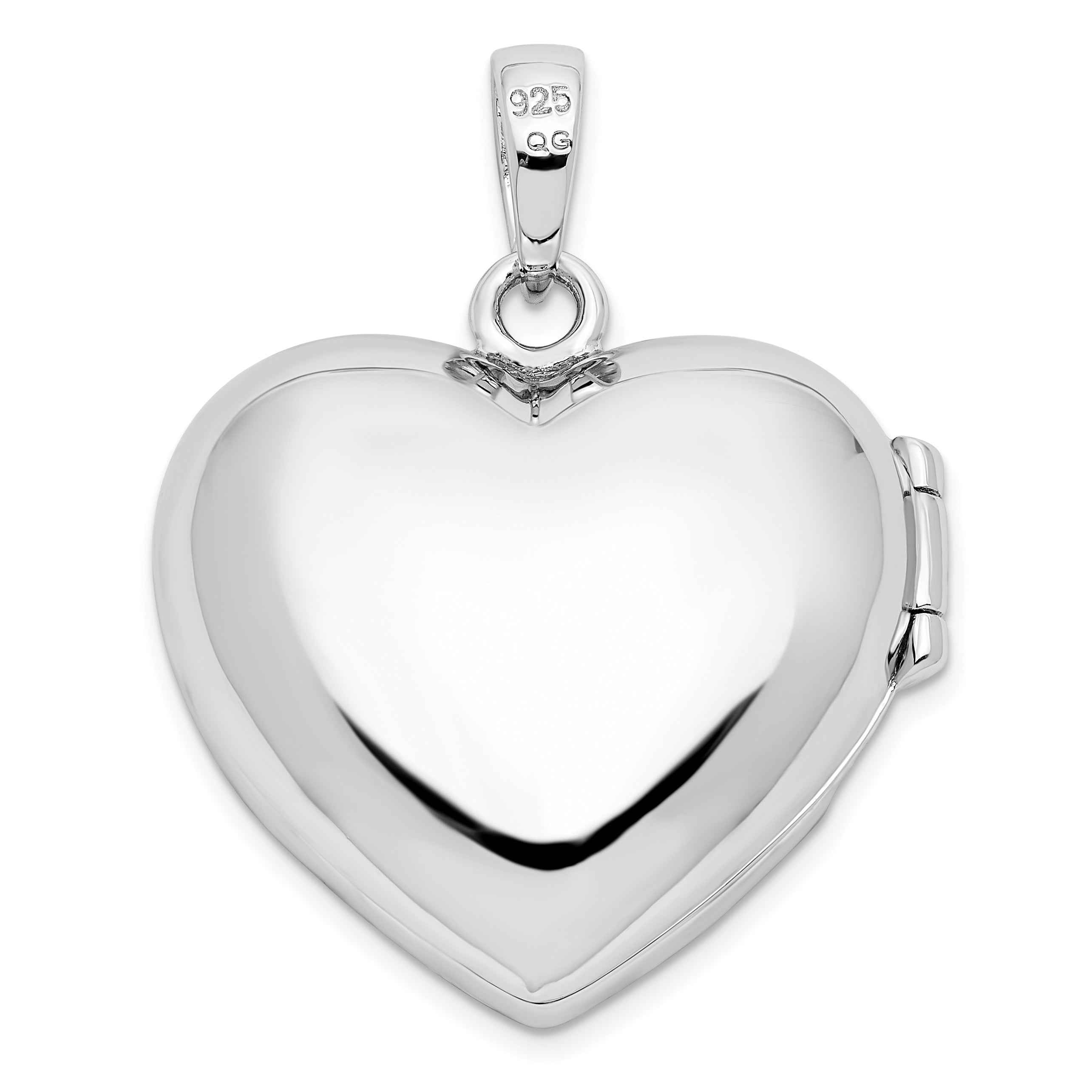 Sterling Silver Rhodium-plated Fancy CZ Heart Locket