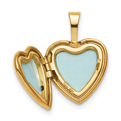 Sterling Silver Gold-plated 12mm Fairy Heart Locket