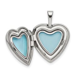 Sterling Silver 16mm Paw Print Heart Locket