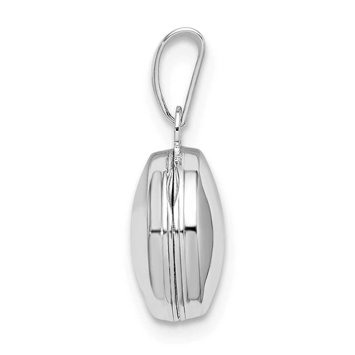 Sterling Silver Rhodium-plated Polished Domed 10mm Round Locket