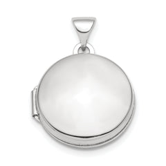 Sterling Silver Rhodium-plated Polished Domed 16mm Round Locket