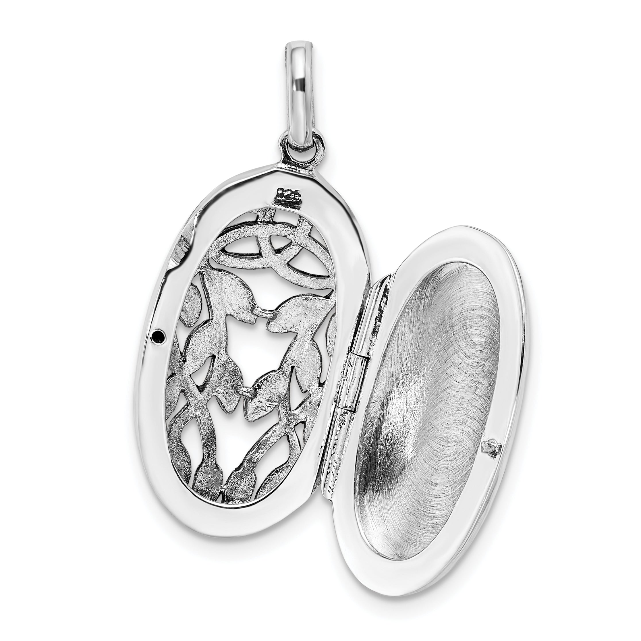 Sterling Silver Antiqued Filigree Locket Pendant