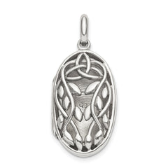 Sterling Silver Antiqued Filigree 23mm Locket Pendant