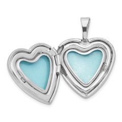 Sterling Silver Gold-tone Polished & Satin 16mm Heart Locket