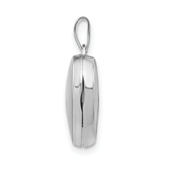 Sterling Silver Rhodium-plated Plain 15mm Heart Locket