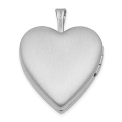 Sterling Silver Rhodium-plated 21mm Polished My Angel Heart Locket