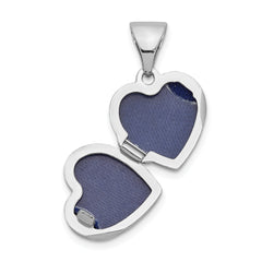 Sterling Silver Rhodium-plated 10mm Heart Locket