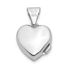 Sterling Silver Rhodium-plated Polished 10mm Heart Locket