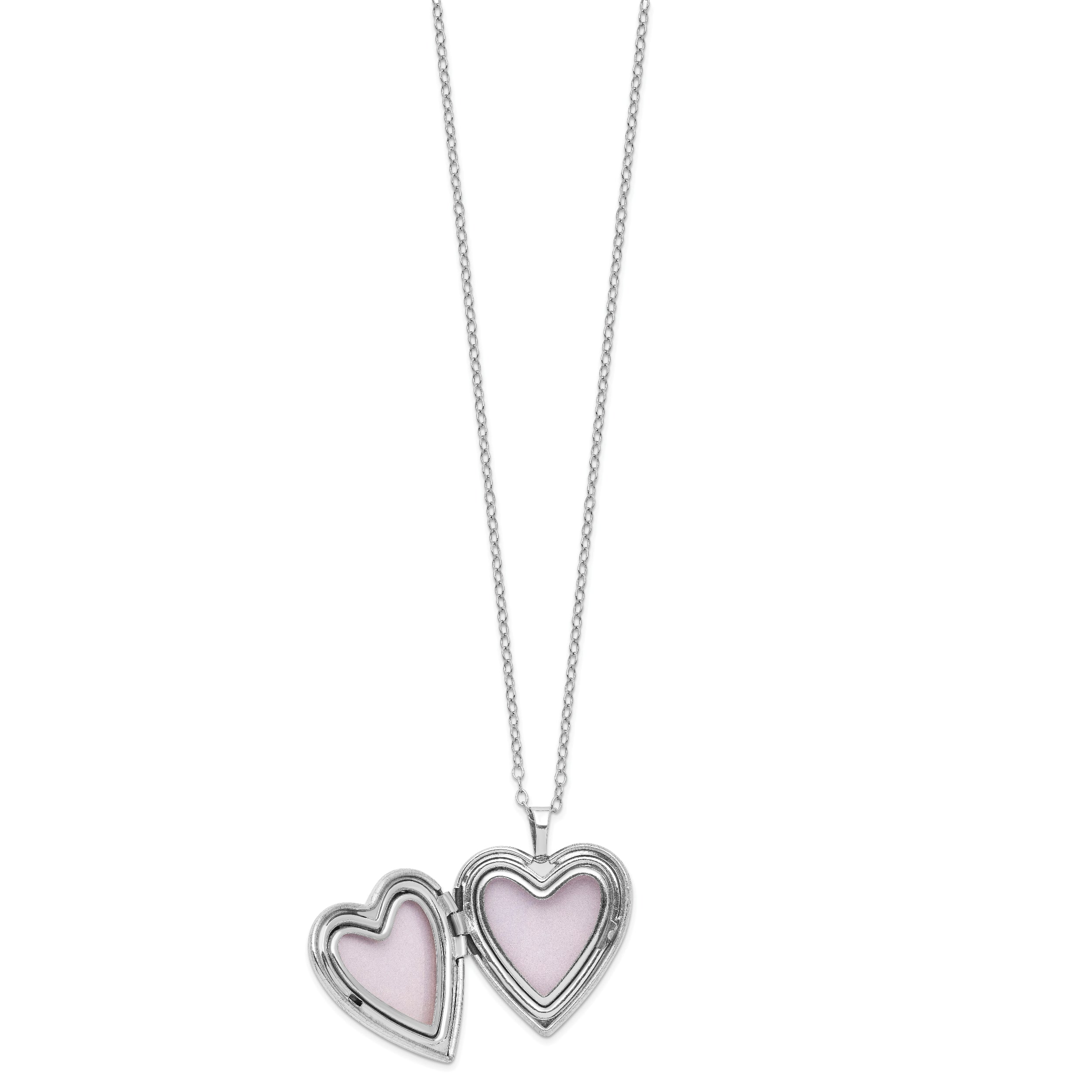 Diamond Fascination Diamond Mystique Sterling Silver Platinum-plated Diamond Heart Locket