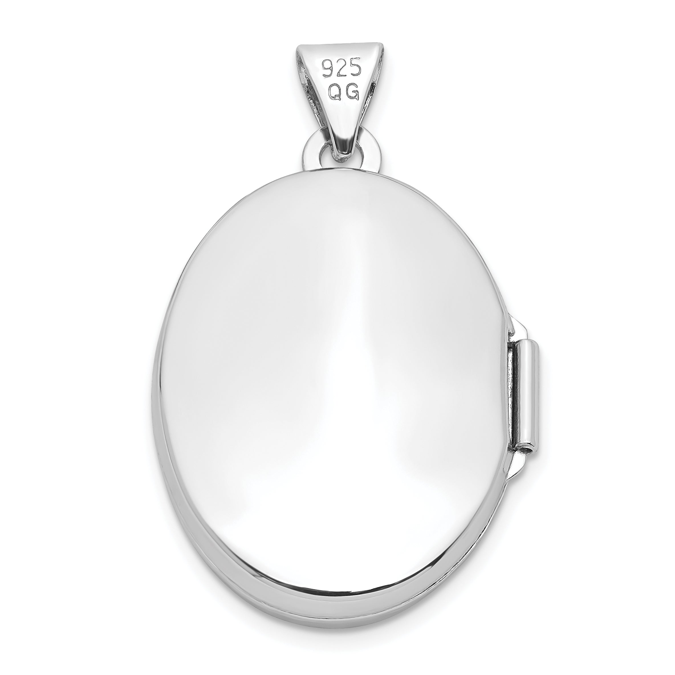 Sterling Silver Rhodium-plated Polished 21mm Oval Locket