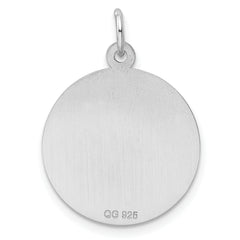 Sterling Silver Rhodium-plated Engraveable Boy Disc Charm