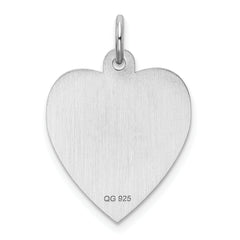 Sterling Silver Rhodium-plated Engraveable Girl Disc Charm