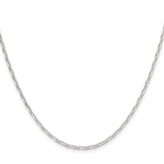 Sterling Silver Polished and D/C 2mm Marine Link Chain