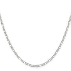 Sterling Silver Polished and D/C 3mm Marine Link Chain